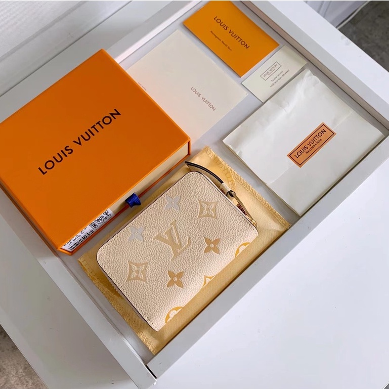 Sẵn sàng giao hàng Ví nữ ngắn mới của Louis Vuitton LV Ví có dây kéo có hộp M80408