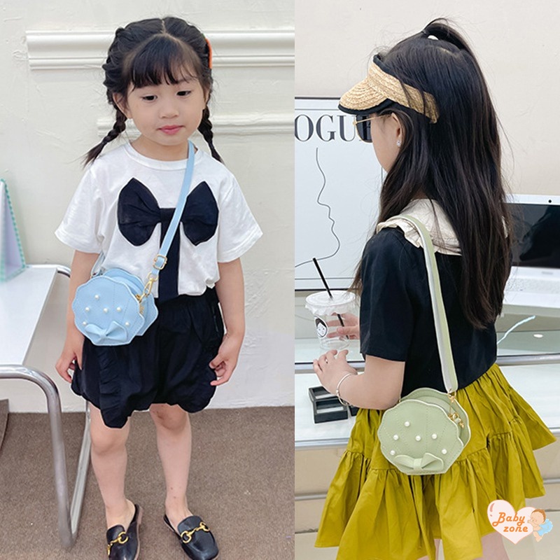 Túi Đeo Chéo Hình Vuông Màu Trơn Thiết Kế Đơn Giản Thời Trang Cho Bé Gái