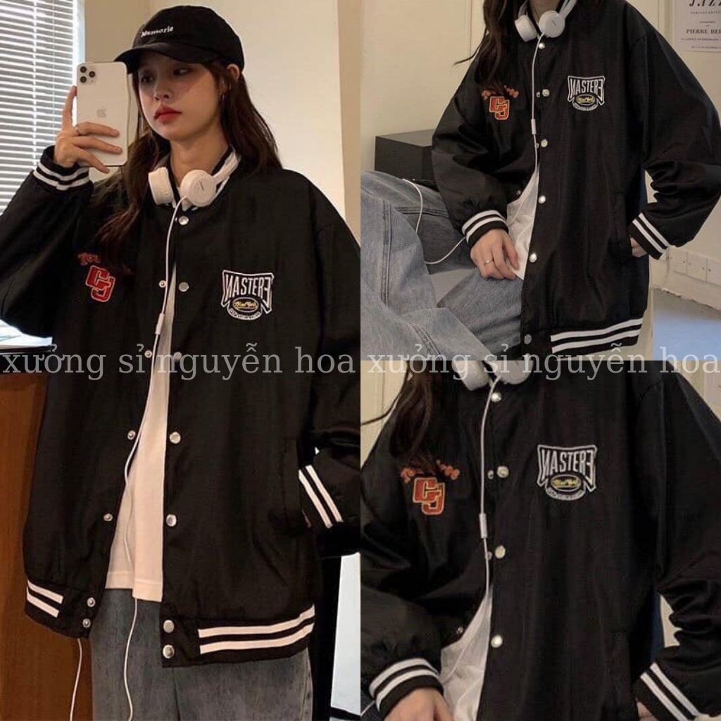 Áo khoác bomber, áo bomber kaki chữ G đỏ form rộng kiểu dáng unisex nam nữ mặc được Xưởng Sỉ Nguyễn Hoa - Hàng nhập khẩu