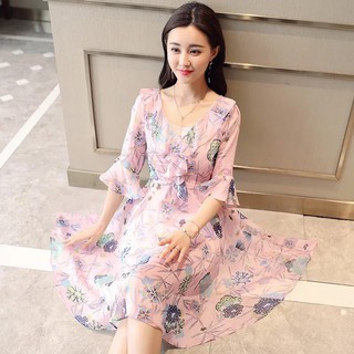 Đầm xòe voan phối hoa