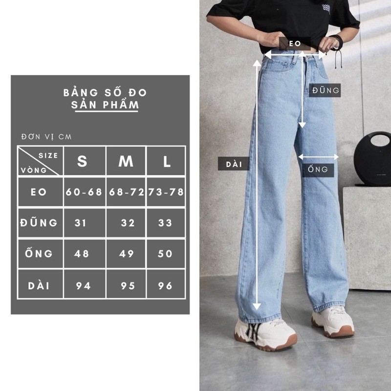 Quần baggy jeans TRƠN ống rộng mã 5121, 5043, 5044, quần bò baggy ống rộng lưng cao rách gối phối màu