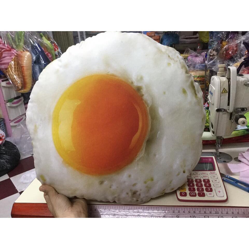 Gối 3D Trứng ốp la_gối ôm cho bé, gấu bông, quà tặng _MOMOMART