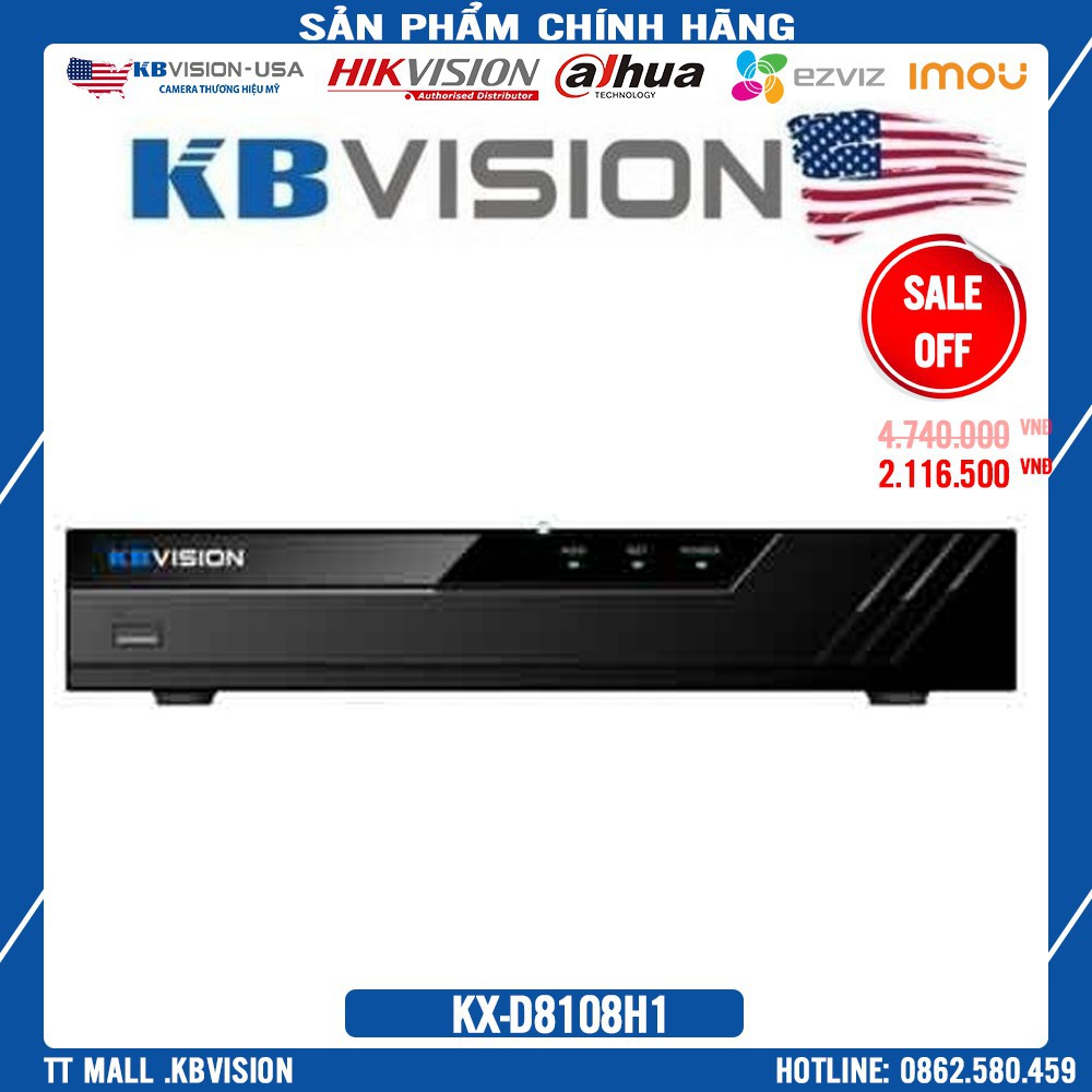 Đầu ghi hình 8 kênh 5 in 1 KBVISION KX-8108H1 .