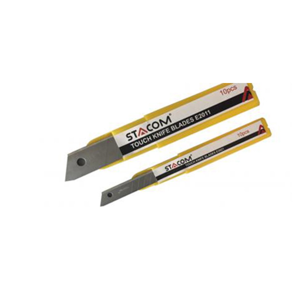 Lưỡi dao trổ, tuýp 10 lưỡi dao rọc giấy loại to/ nhỏ Stacom