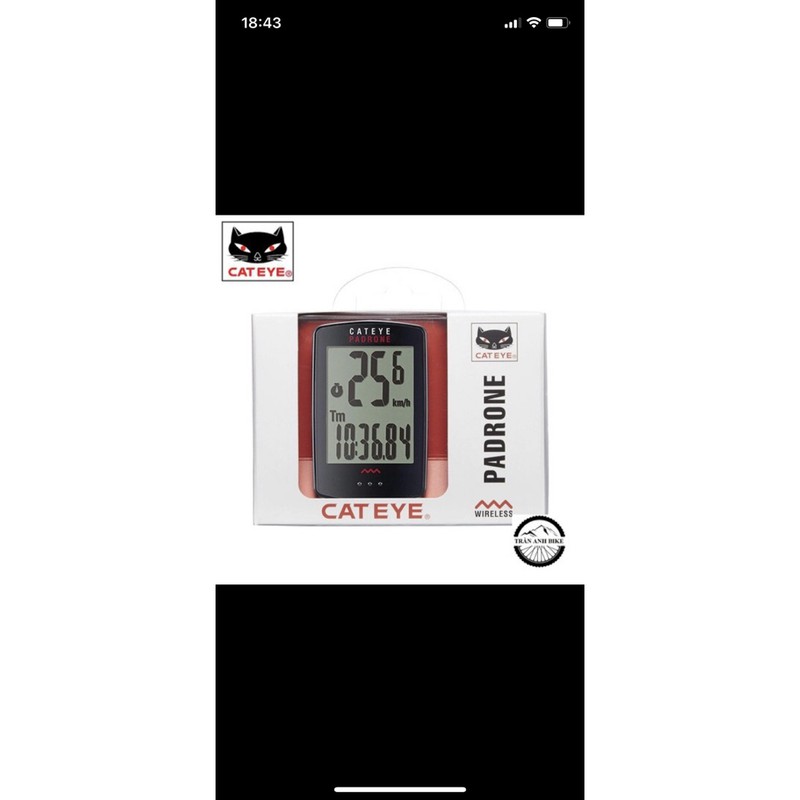 Đồng hồ đo tốc độ xe đạp không dây Cateye Padrone CC-PA100W (không đèn nền)
