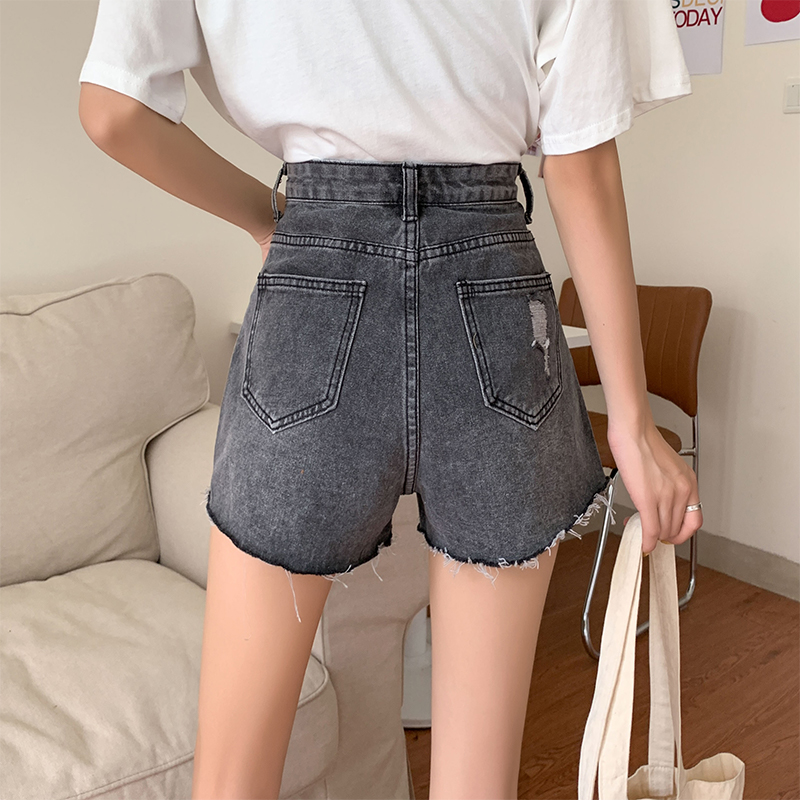 Quần short jean ống rộng phong cách Hàn Quốc thời trang dành cho nữ