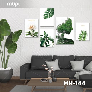 Tranh Canvas treo tường trang trí nhà cửa đẹp chủ đề Hoa Lá Thiên Nhiên [MH-144] Tổng cỡ bộ tranh là 220x100 cm