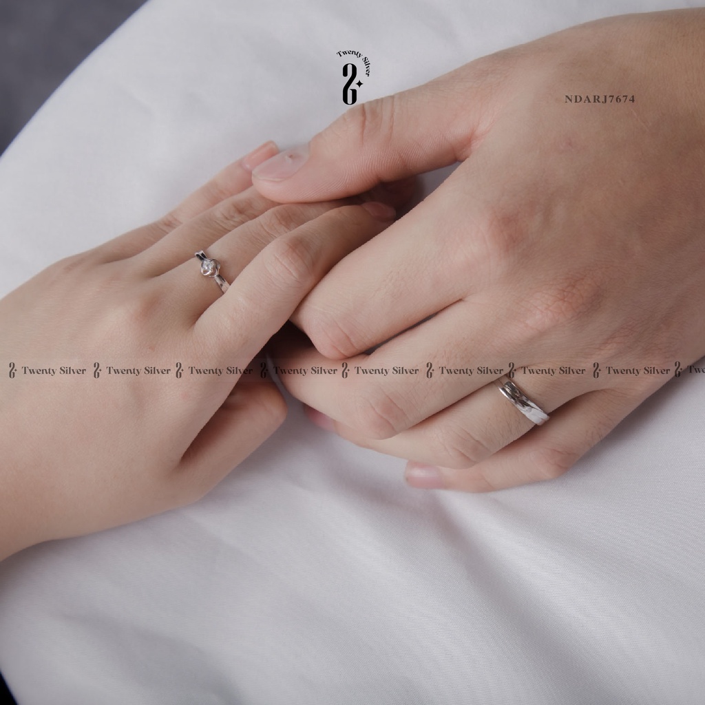 Nhẫn Đôi Bạc S925 Marry Me NDARJ7674. Nhẫn Đôi Bạc Nam Nữ 20Silver
