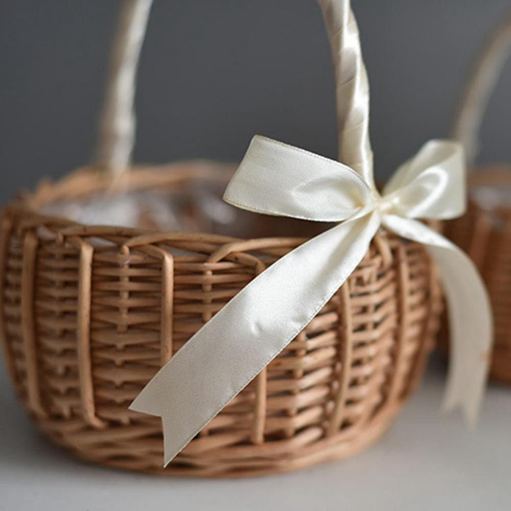 Giỏ Hoa Có Tay Cầm Đơn Giản Dùng Trang Trí Nhà Cửa / Tiệc Cưới / Chụp Ảnh