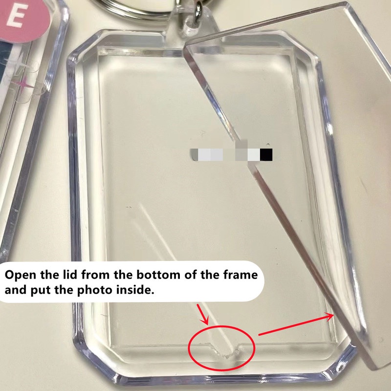 Bao Đựng Thẻ 1 Inch Bằng Acrylic Trong Suốt Kèm Móc Khóa Xinh Xắn