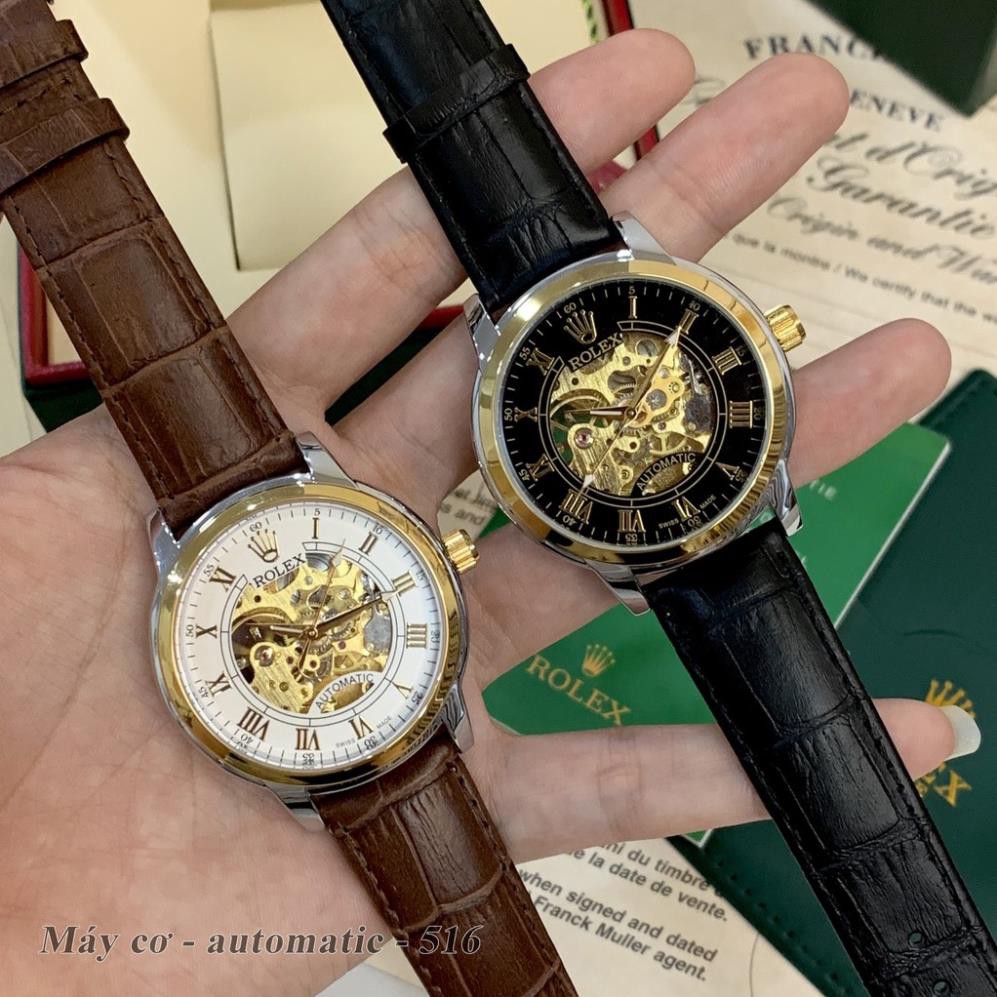 Đồng hồ nam RL máy cơ automatic mặt tròn classic dây da cao cấp DH516 shop105