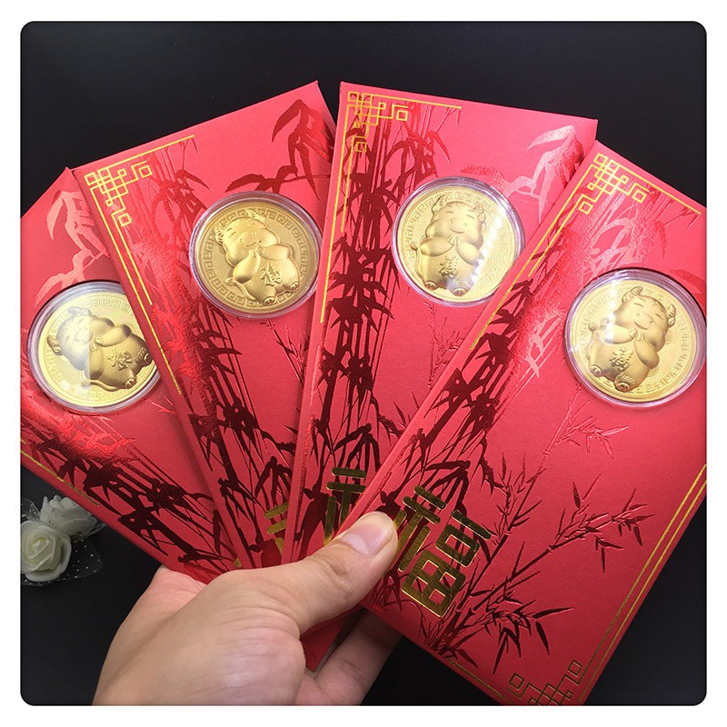 Lì xì đồng vàng chú TRÂU may mắn mạ vàng 24K - TẾT TÂN SỬU 2021 - C01