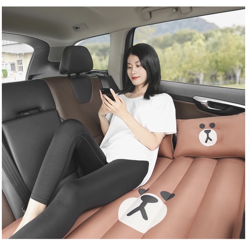 [Hàng cao cấp] Đệm Hơi Ô Tô Đế Rời - Nệm Hơi Ô Tô Friend Line(Tặng Phụ Kiện Bơm Hơi) - CAR005