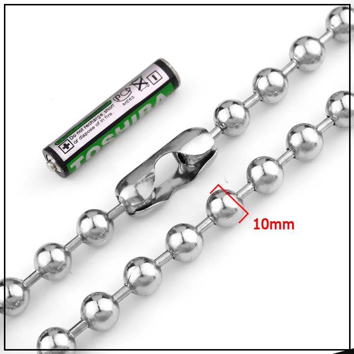 Dây bi inox titan to cao cấp nhiều cỡ dài 60cm D01 không đen không rỉ tự cắt ngắn tùy ý tại nhà