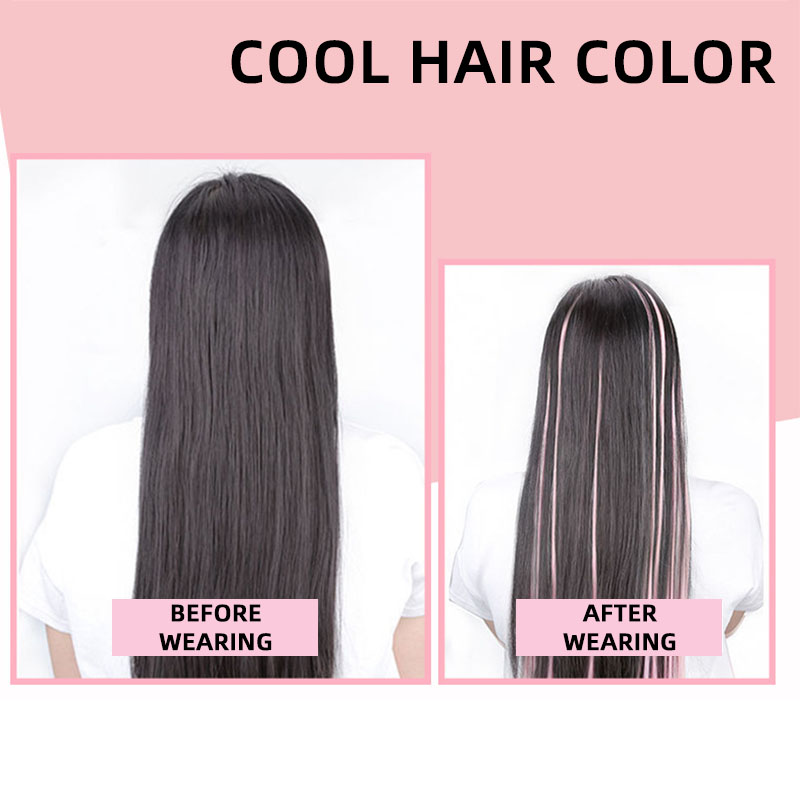 Bộ Tóc Giả Thẳng Dài Nhuộm Màu Cho Nữ