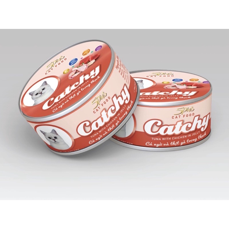 Pate 5Plus Catchy cho mèo dinh dưỡng đủ vị lon giá rẻ 170g - Bivido