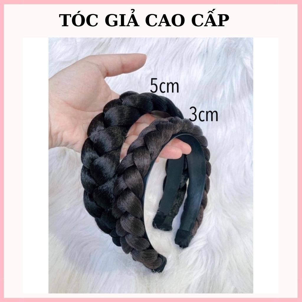  Băng đô tết tóc bính phồng, cài làm bằng tóc giả, phụ kiện cao cấp
