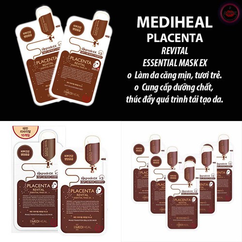 Hộp 10 Mặt Nạ Nhau Thai Cừu Phục Hồi Da Mediheal Revital Essential Mask Ex 24ml x [10 - PLACENTA]