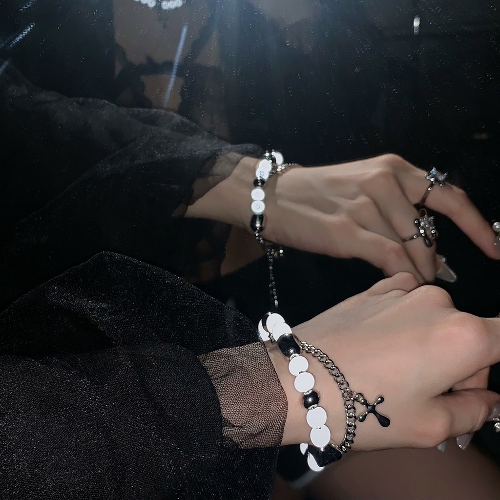 Vòng Tay Chuỗi Hạt Hình Thánh Giá Phong Cách hip hop Châu Âu Cá Tính