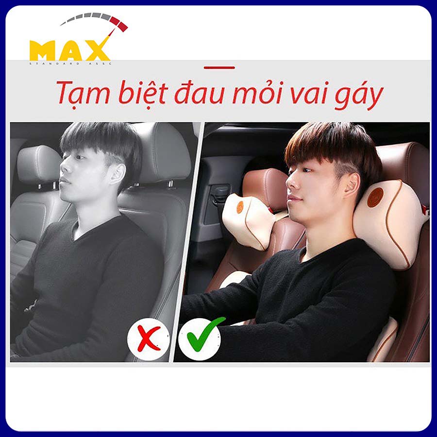 Bộ Tựa Cổ Và Lưng MAXSTORE Làm Từ Cao Su Non Cao Cấp Bọc Nỉ