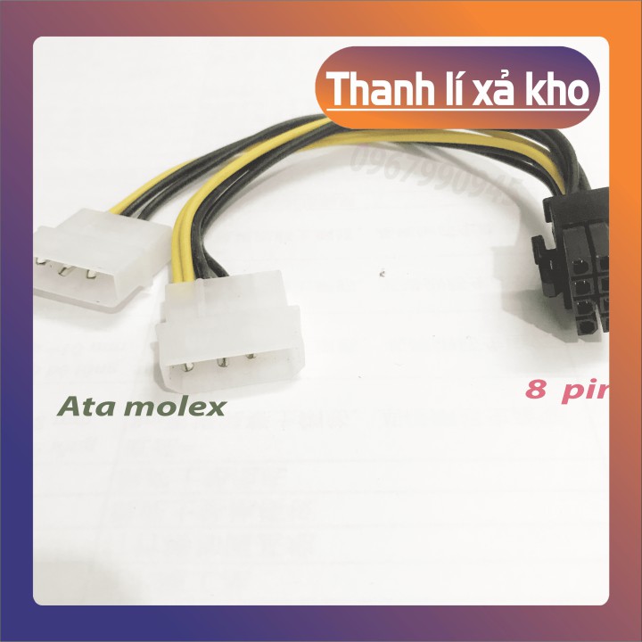 Cáp Nguồn 2 Molex ATA Sang 8 Pin Cho Card Đồ Họa VGA - TQCAP004