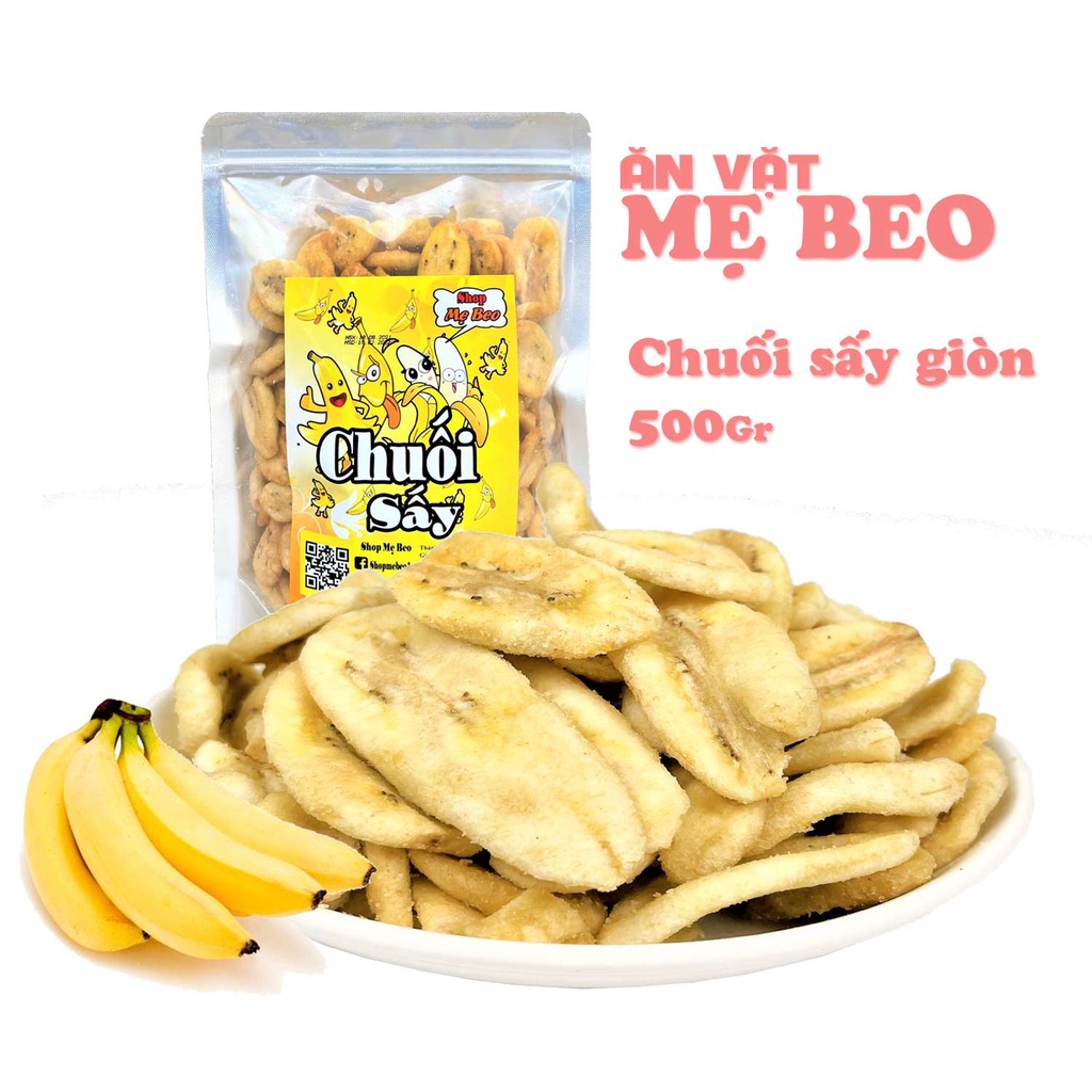 Chuối sấy giòn Đà Lạt 500gr xuất khẩu cực ngon