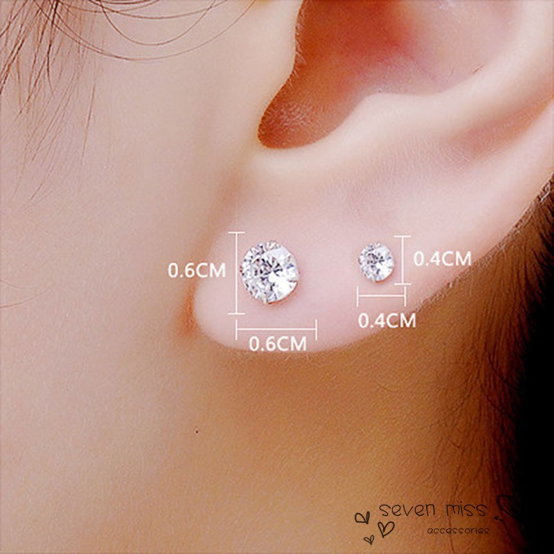 Bông tai mạ bạc 925 đính hạt đá zircon sang trọng cá tính cho nữ