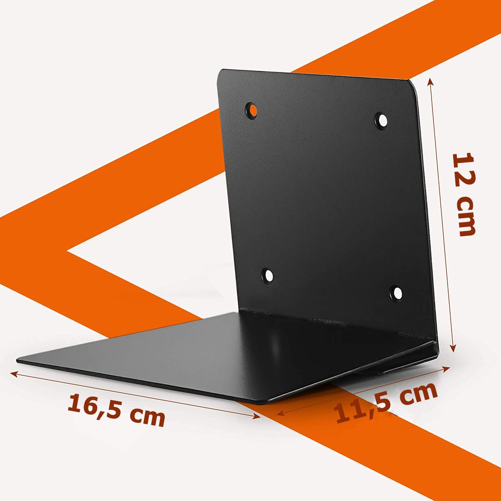 Kệ sách nổi vô hình, giá sách kim loại đơn giản trang trí tường - Màu đen và trắng