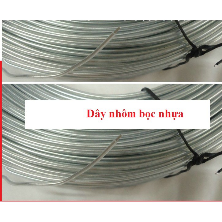 5met dây nhôm bọc nhựa size 1mm 1.2mm 1.5mm 2mm 2.5mm 3mm