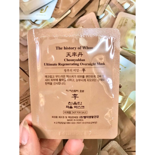 Nạ ngủ whoo tái sinh trẻ hoá da se nhỏ lỗ chân lông Whoo Ultimate regenerating overnight mask 4ml