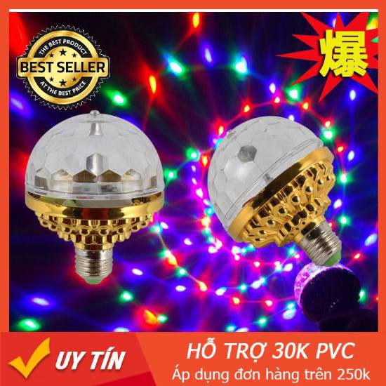 [Mã LIFEHOT1505 giảm 10% đơn 99K] Đèn LED Vũ Trường Xoay 7 Màu Cảm Ứng Nhạc Bx Electronics