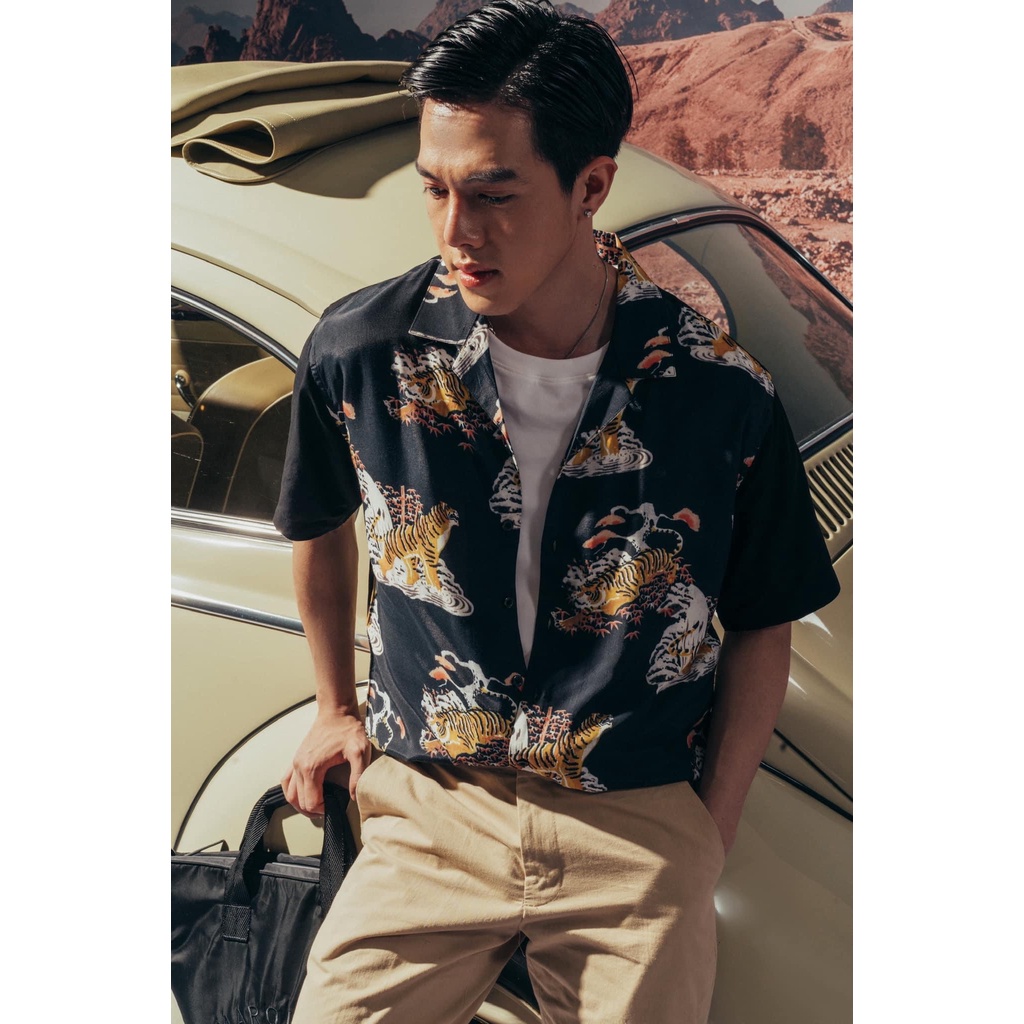 Áo sơ mi Amand Ink Wash Tiger Cuban Shirt