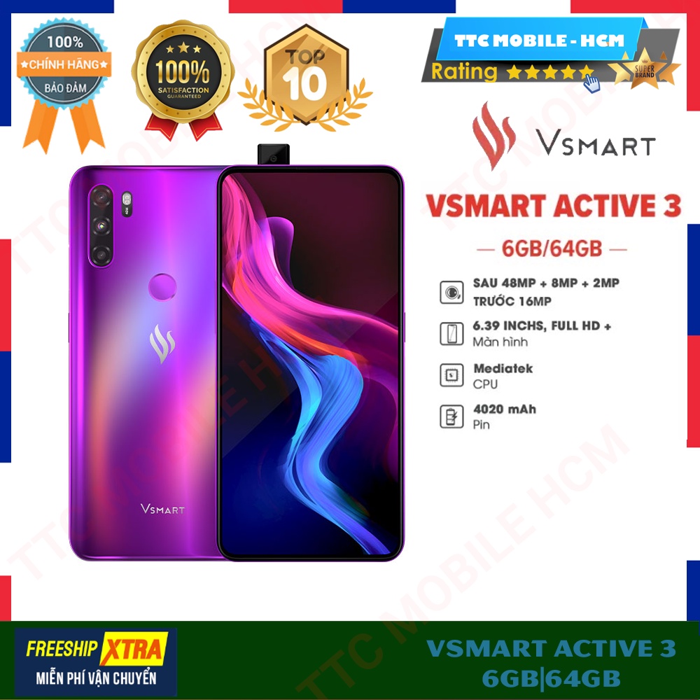 Điện Thoại Vsmart Active 3 6GB|64GB - Hàng Chính Hãng | TTC MOBILE HCM | BigBuy360 - bigbuy360.vn