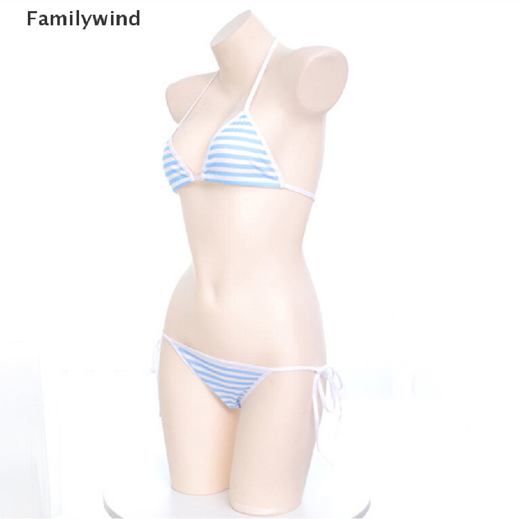 Bộ Đồ Bơi Họa Tiết Kẻ Sọc Ngọt Ngào Phong Cách Lolita Nhật Bản