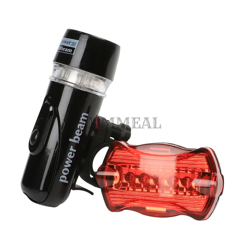Bộ Đèn Pin Xe Đạp Và Đèn Chiếu Hậu Power Beam 5 LED WJ-101 Gắn Tay Lái Xe Đạp