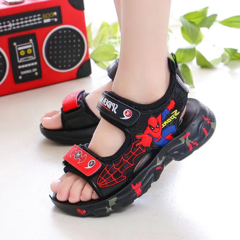 Xăng đan Đi Biển Chống Trượt Họa Tiết Hoạt Hình Người Nhện Cho Bé Trai