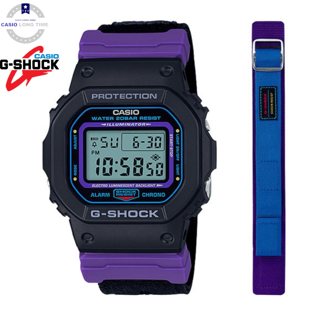 Đồng Hồ Nam Casio G Shock DW-5600THS-1 - Nam - Dây Vải - Chống Nước 200m - Tặng Dây