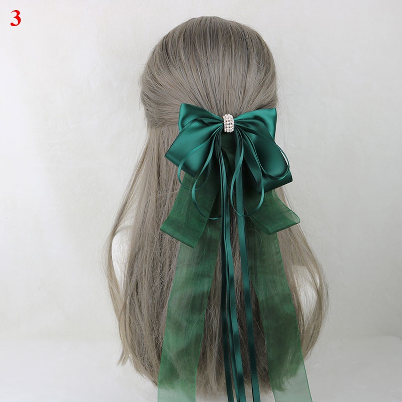 Kẹp Tóc Hình Nơ Phối Ren Phong Cách Lolita Ngọt Ngào Cho Nữ