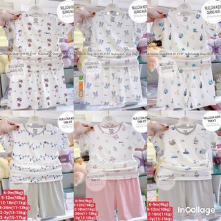 Bộ Avaler cộc tay cài vai chất petit - sợi tre