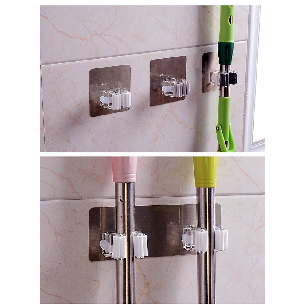 Giá treo chổi/ cây lau nhà dán tường tiện lợi cho gia đình