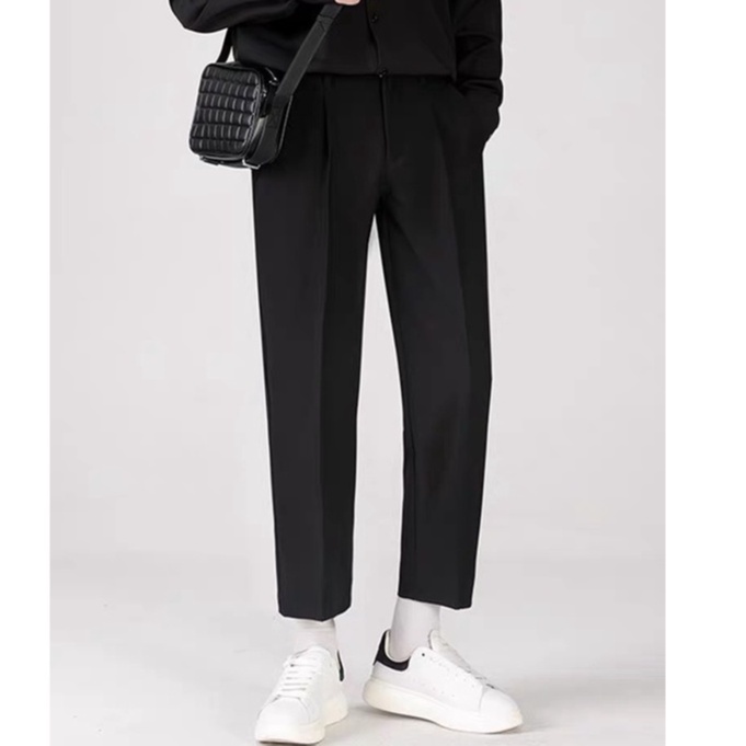 Quần tây âu ống suông cạp chun cho nam nữ lưng thun phía sau chất vải tuyết mưa co giãn thoáng mát AUTOMAN Q01