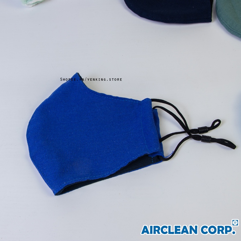Khẩu trang vải Linen 3 lớp có nút điều chỉnh tiện lợi-siêu co giãn, chống tia UV hiệu quả