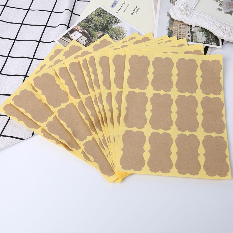 Set 120 Nhãn Dán Giấy Kraft Trang Trí Quà Tặng Phong Cách Vintage