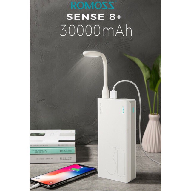 Pin Sạc dự phòng ROMOSS SENSE 8- 30000mAh Hỗ trợ sạc nhanh