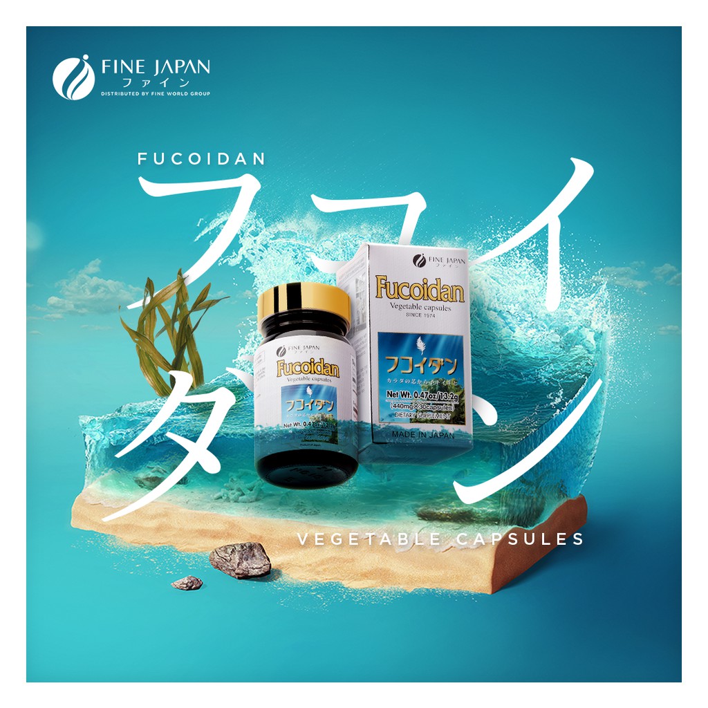 Tảo Okinawa Fucoidan Xanh Nhật Bản Hỗ Trợ Điều Trị Ung Thư - Fine Japan Fucoidan (Hộp 30 Viên)