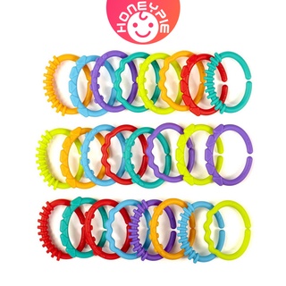 1 Vòng Cao Su Màu Cầu Vồng Treo Vòng Gặm Mọc Răng Cho Bé [Honey Pie]