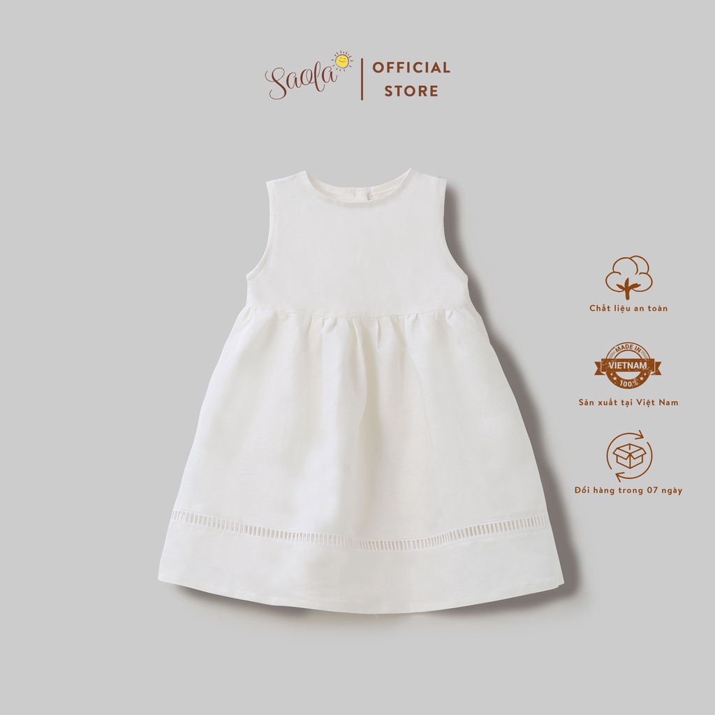 Váy Cho Bé Gái SAOLA KIDS Công Chúa Trắng Elsa Xinh Đẹp Gracie Dress Cho Trẻ Em 1,2,3,4,5,6 tuổi - DRL013