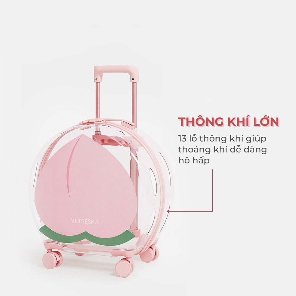 Vali đẩy cho mèo trong suốt cao cấp BECHON VALI115