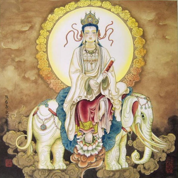 [Nhỏ] Mặt dây chuyền Phật Bản Mệnh Phổ Hiền Bồ Tát cho người tuổi Thìn, Tỵ