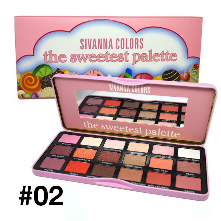 BẢNG MÀU MẮT 18 Ô SIVANNA COLORS THE SWEETEST & CHOCOLATE PALETTE (HF7006)